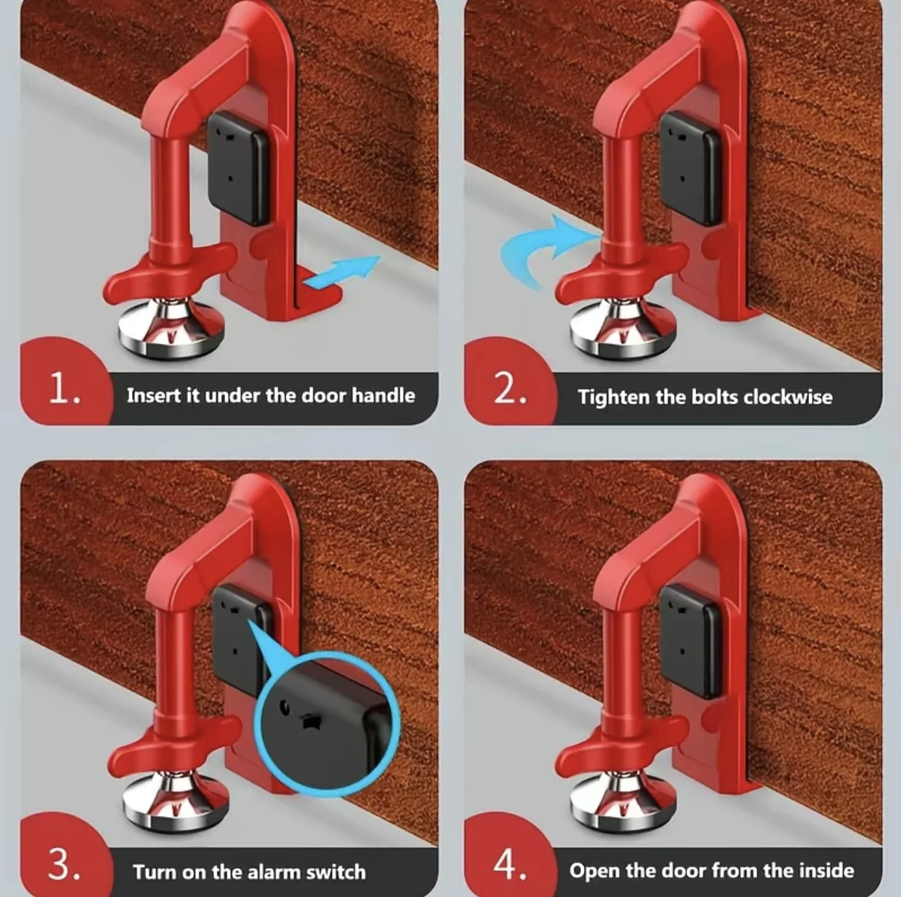 1pc Portable Alarm Door Stoppe - огляд і ціна Door Stop Alarm