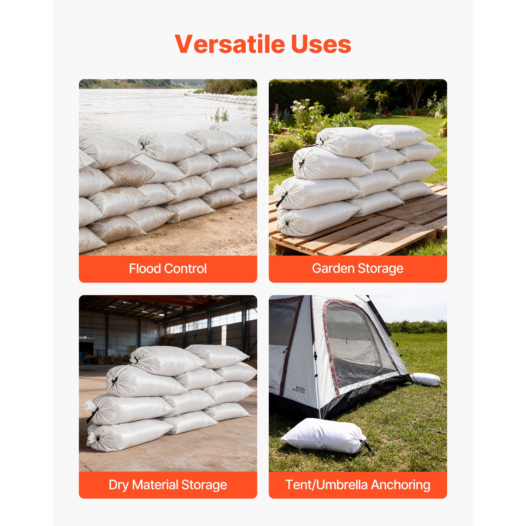 Empty Sandbags, 100 Packs 16 x - огляд і ціна Flood Barrier Bag