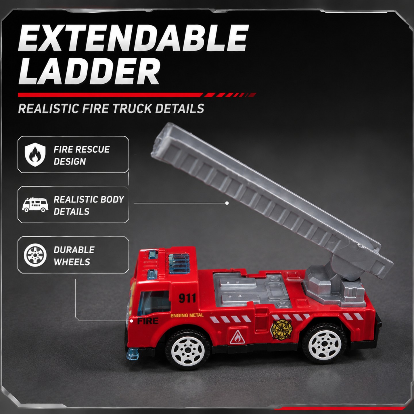 1:64 Alloy+Plastic Fire Fighti - огляд і ціна Fire Escape Ladder